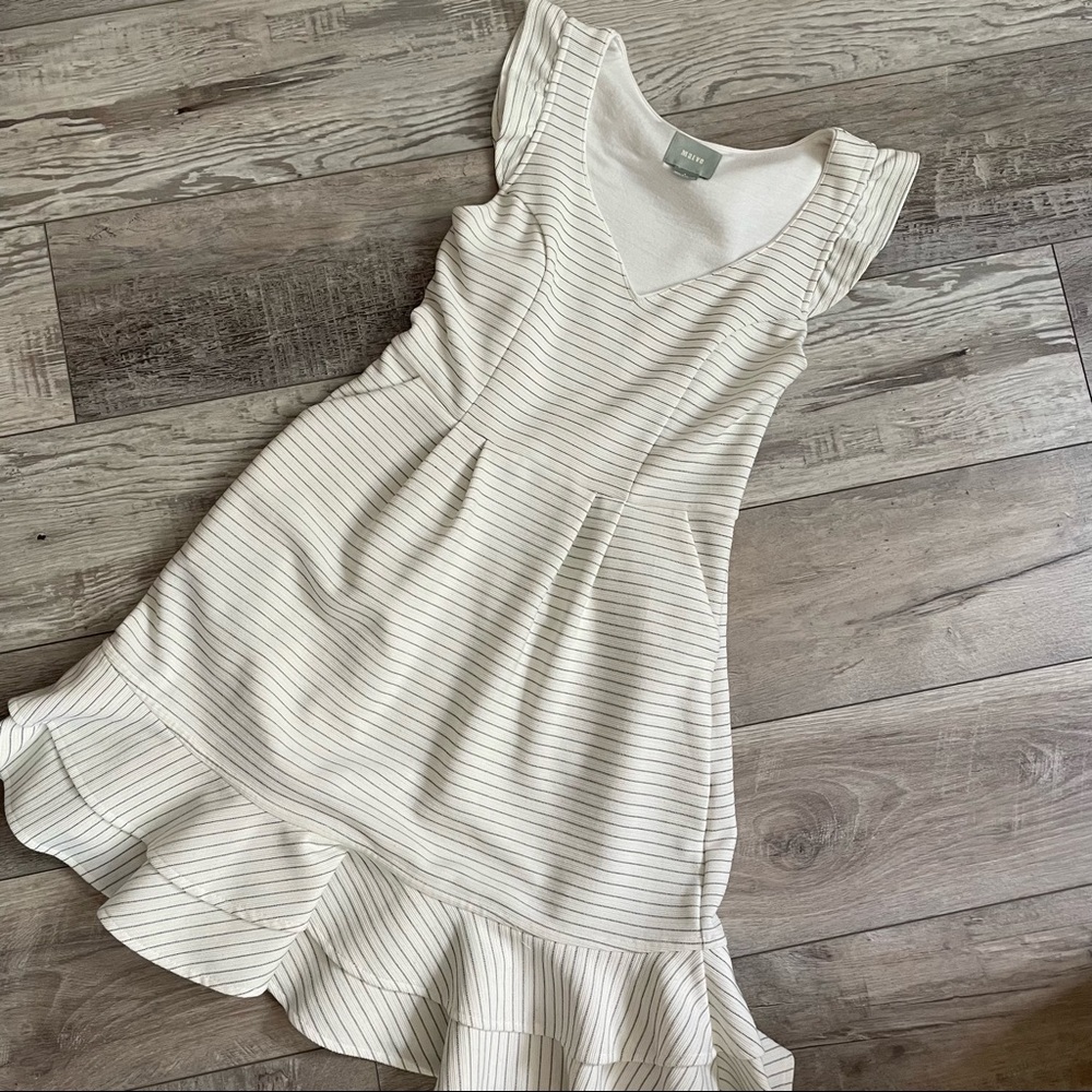 Anthropologie Maeve Gray + White Striped Dress